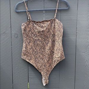 Garage Cheetah Print Bodysuit w/ Removable Straps